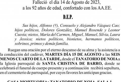 08 23 Esquela, Alejandro Vázquez Pico