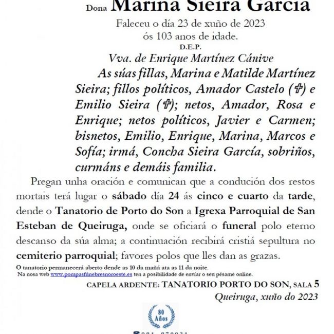 Sieira Garcia, Marina