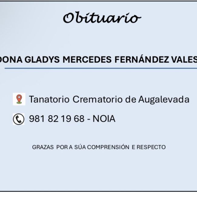 Doña Gladys Mercedes Fernández Vales