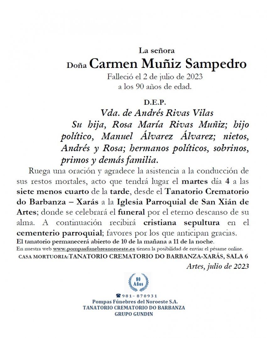 Muñiz Sampedro, Carmen