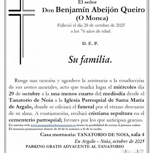 abeijon queiro, benajmin