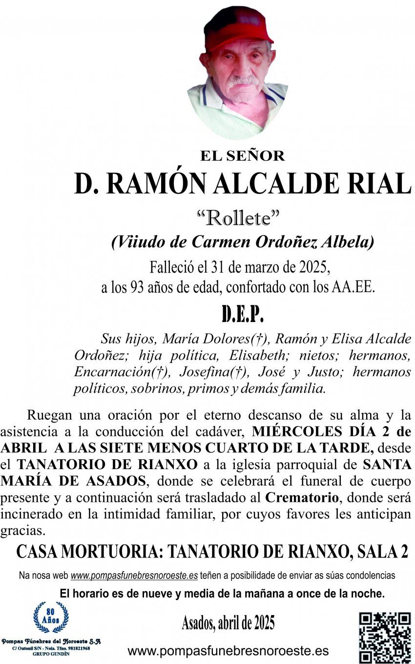 ESQUELA 2025   RAMON ALCALDE RIAL