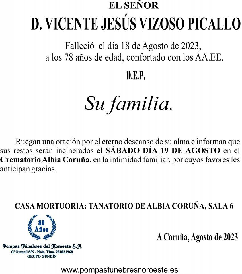 08 23 Esquela, Jesús Vizoso