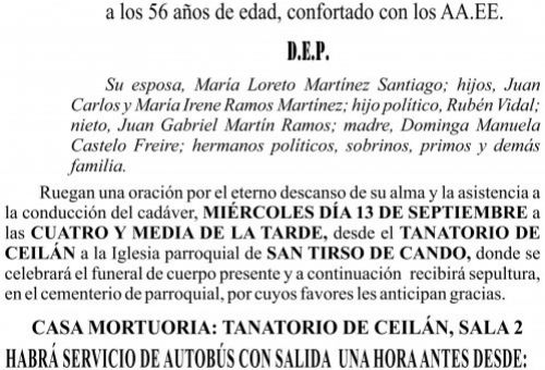 09 23 Esquela, Juan José Ramos Castelo