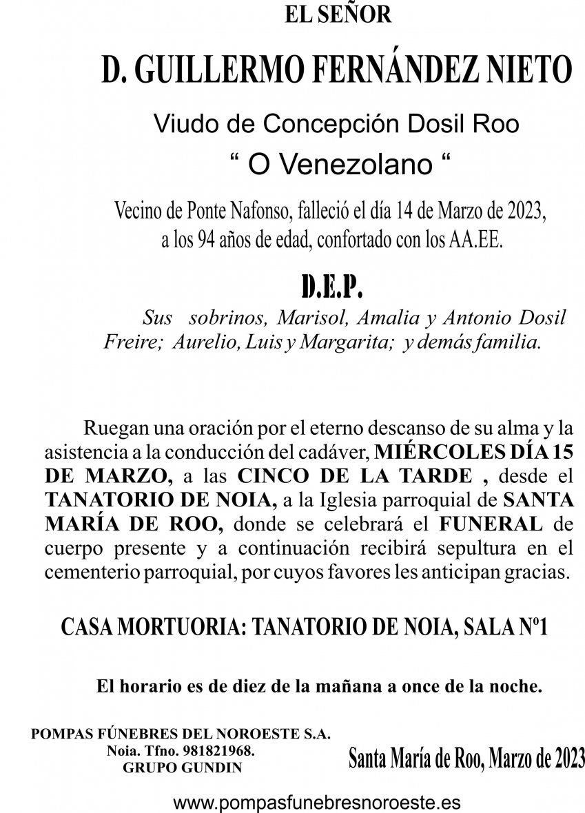 23 03 ESQUELA   Guillermo Fernández Nieto