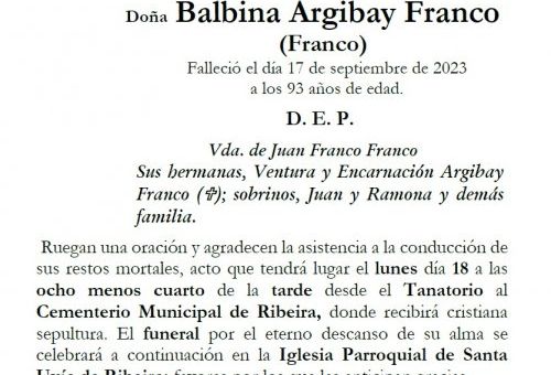 Argibay Franco, Balbina