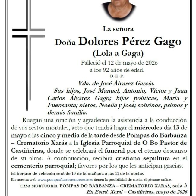 Perez Gago, Dolores