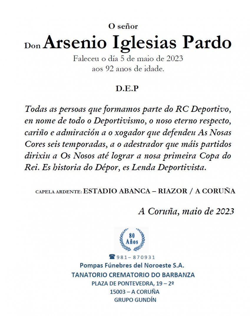 ESQUELA ARSENIO