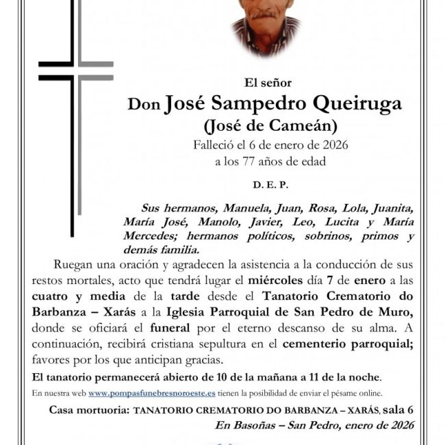 TANA XARÁS José Sampedro Queiruga con foto